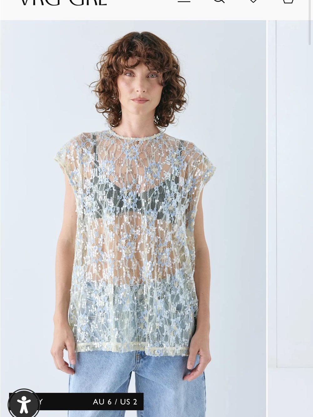 Delicate Sheer Floral Lace Camisole in Light Blue